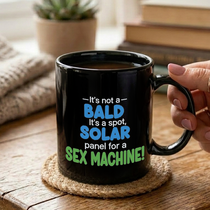 Funny Baldness Solar Panel Joke Mug