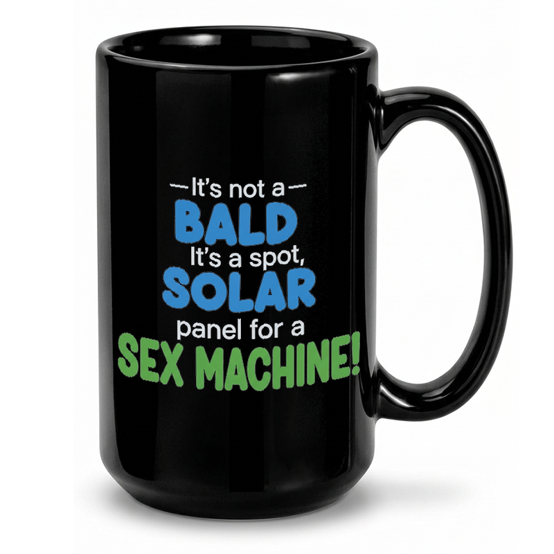 Funny Baldness Solar Panel Joke Mug