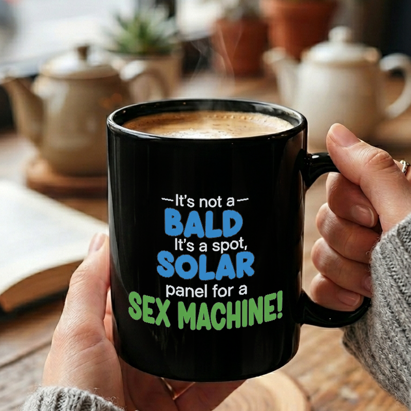 Funny Baldness Solar Panel Joke Mug
