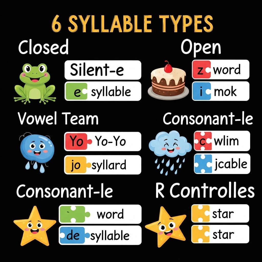 Syllable Types Educational Chart Mug
