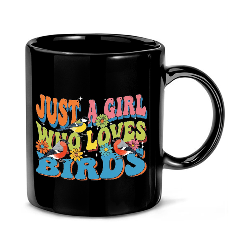 Retro Bird Lover Typography Mug