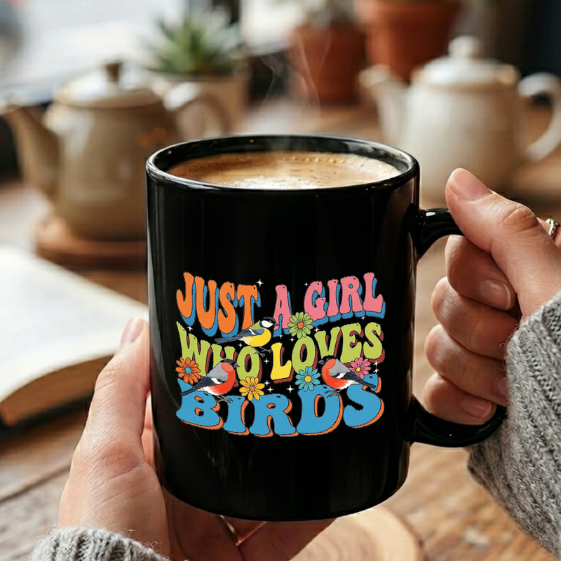 Retro Bird Lover Typography Mug