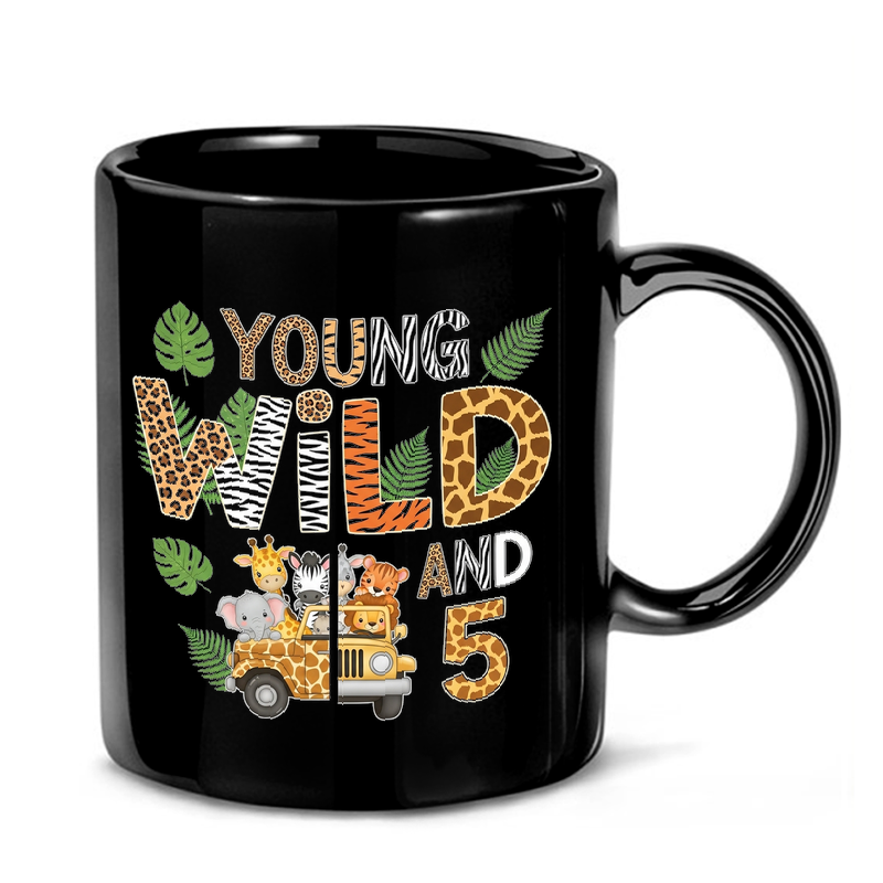 Wild Safari 5th Birthday Mug