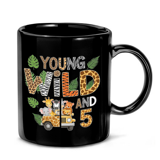 Wild Safari 5th Birthday Mug