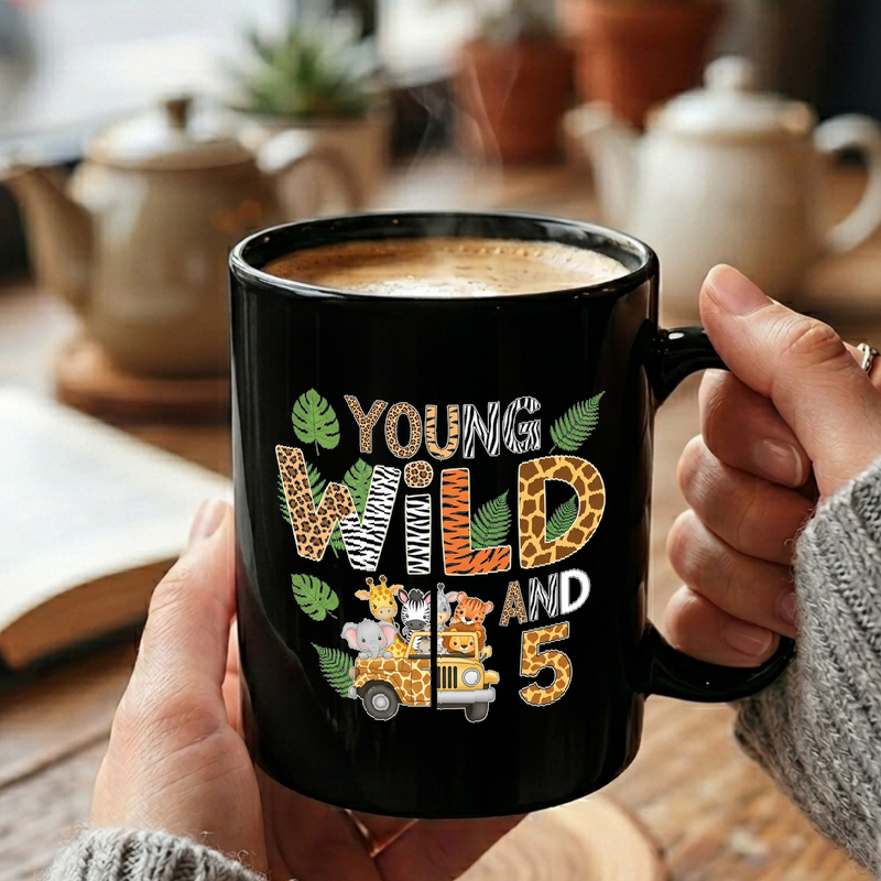 Wild Safari 5th Birthday Mug