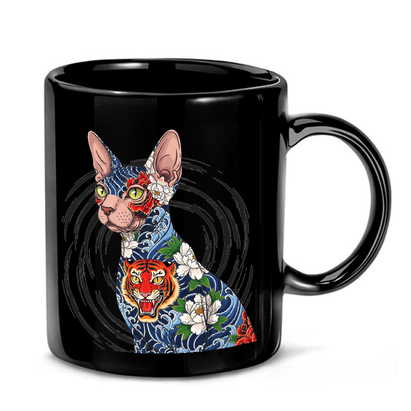 Japanese Tattooed Sphynx Cat Mug