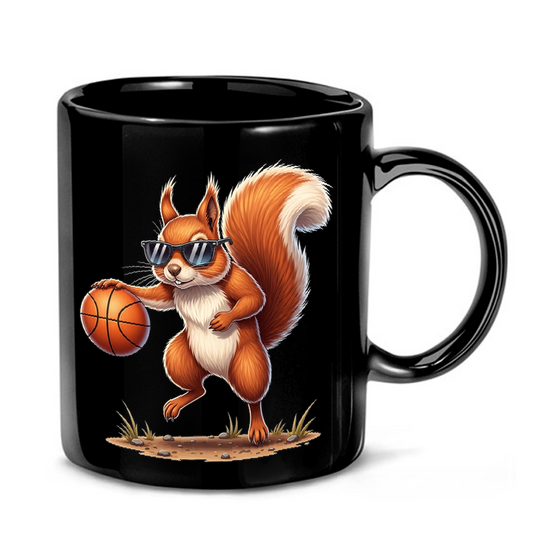 Basketball Squirrel Illustration Mug