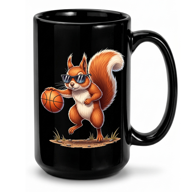 Basketball Squirrel Illustration Mug
