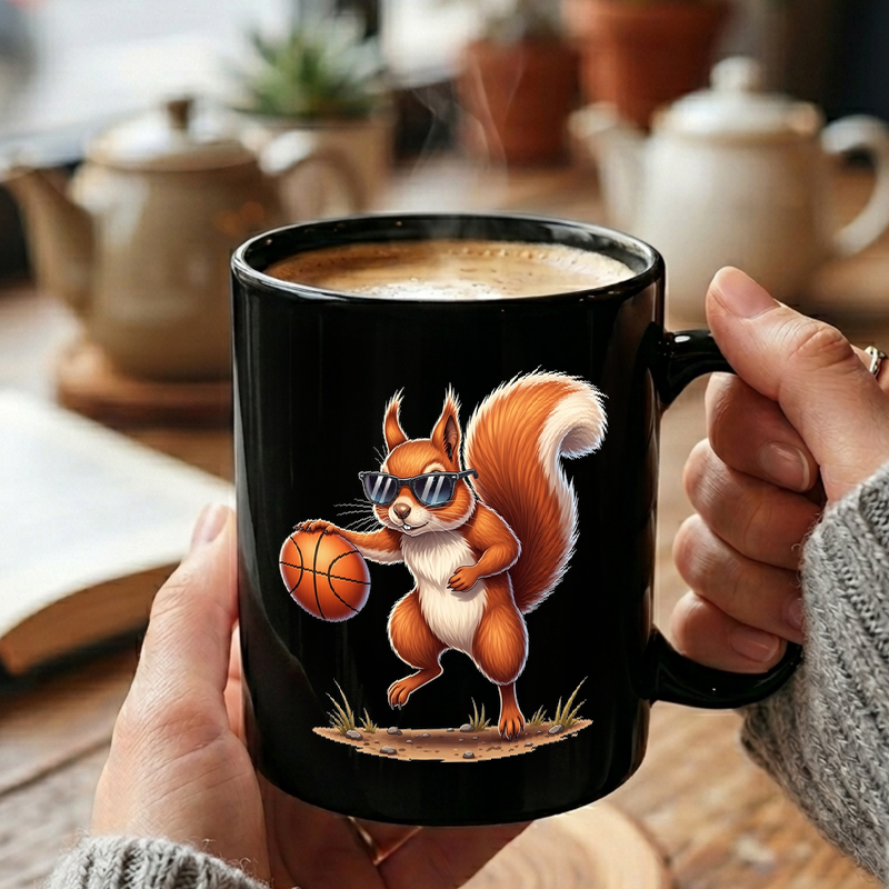 Basketball Squirrel Illustration Mug