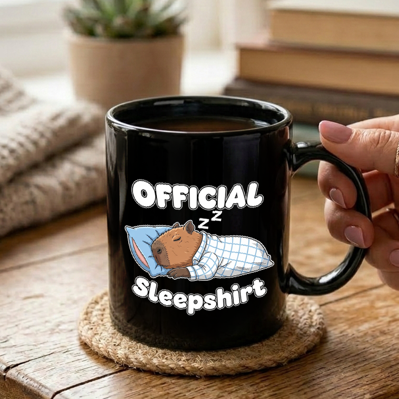 Sleeping Capybara Illustration Mug