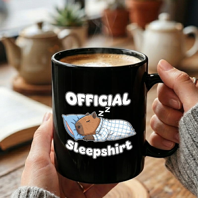 Sleeping Capybara Illustration Mug