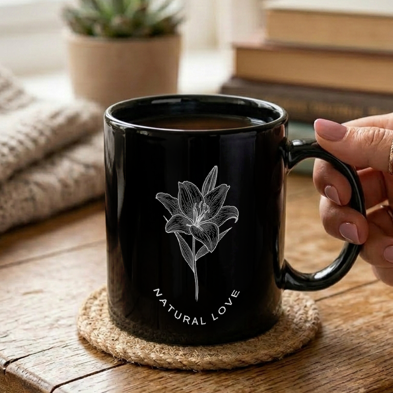 Lily Flower & Scripture Art Mug