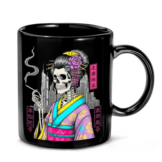 Cyberpunk Skull Kimono Art Mug
