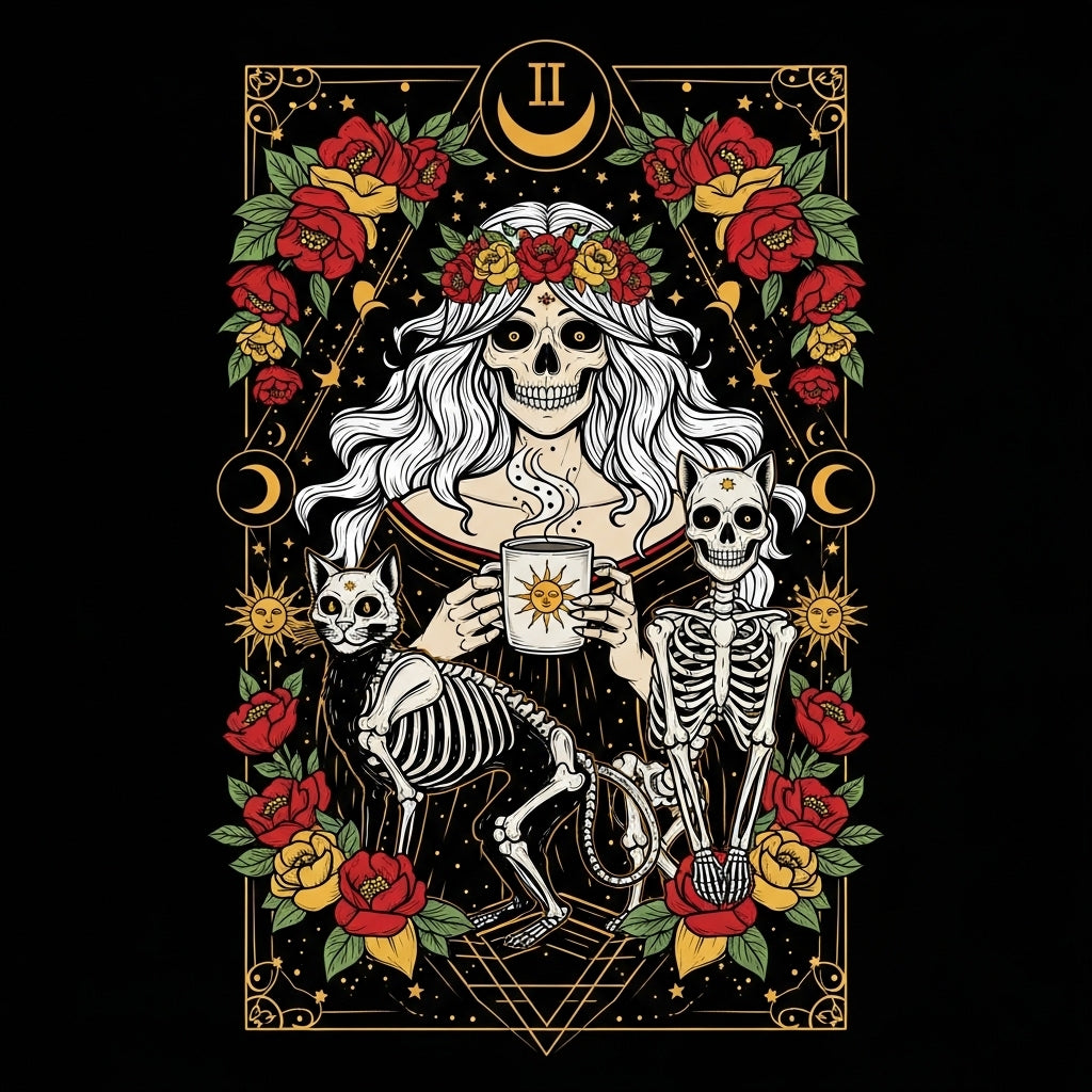 Skeleton Cat Lady Tarot Mug