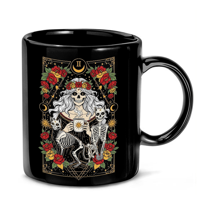 Skeleton Cat Lady Tarot Mug