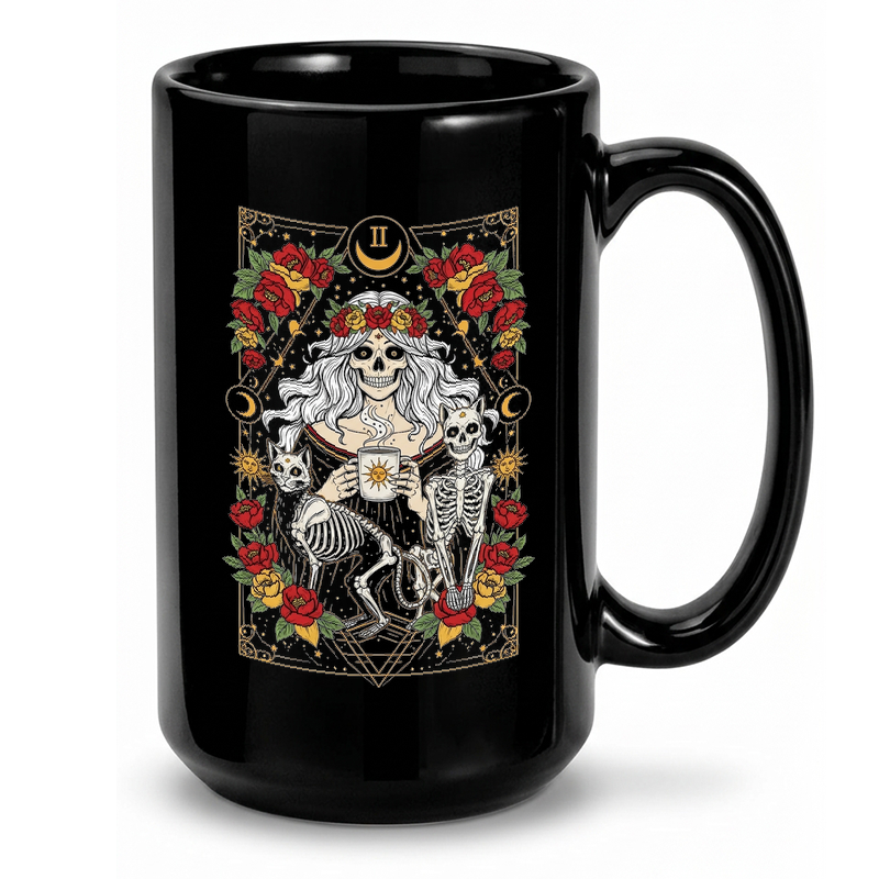 Skeleton Cat Lady Tarot Mug