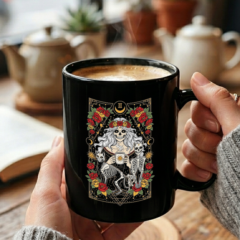 Skeleton Cat Lady Tarot Mug