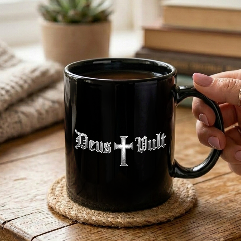 Deus Vult Jerusalem Cross Mug