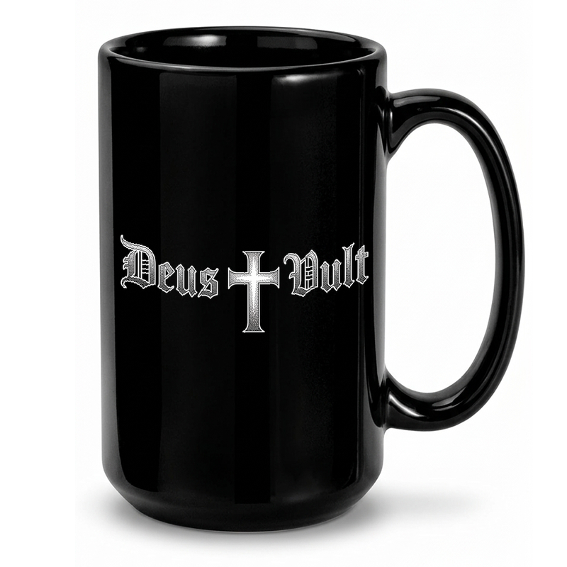 Deus Vult Jerusalem Cross Mug
