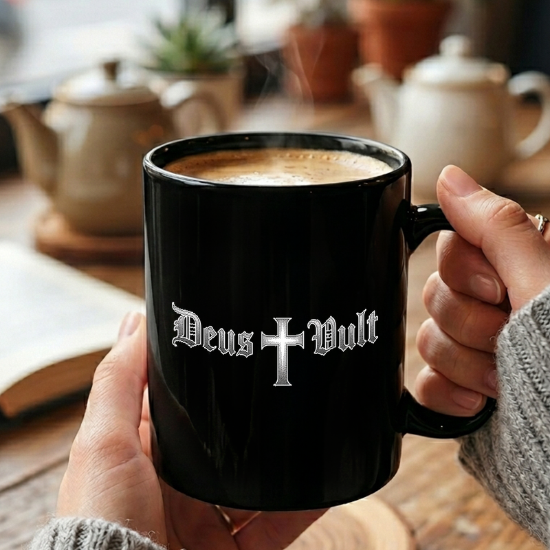 Deus Vult Jerusalem Cross Mug