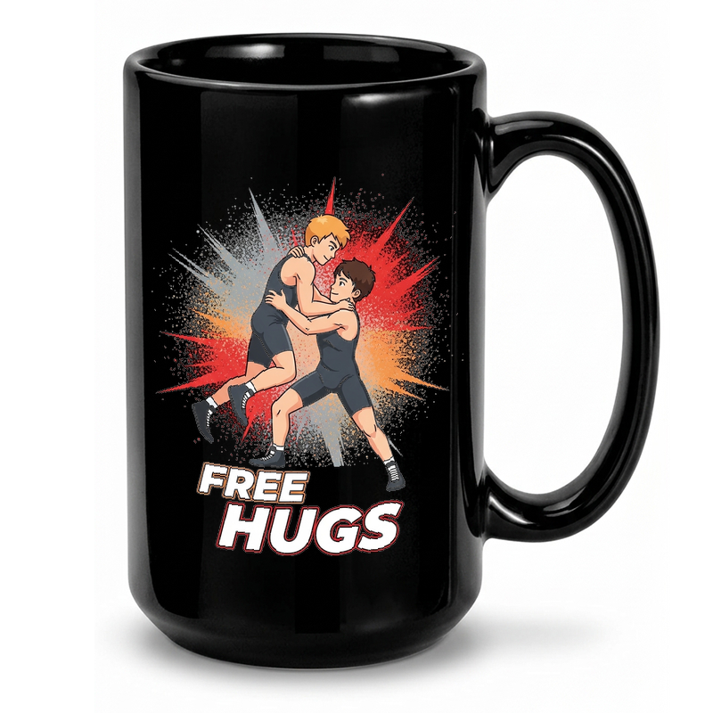 Wrestling Hugs Graphic Mug