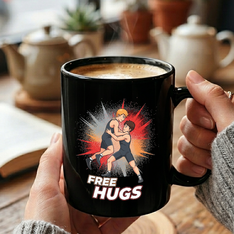 Wrestling Hugs Graphic Mug