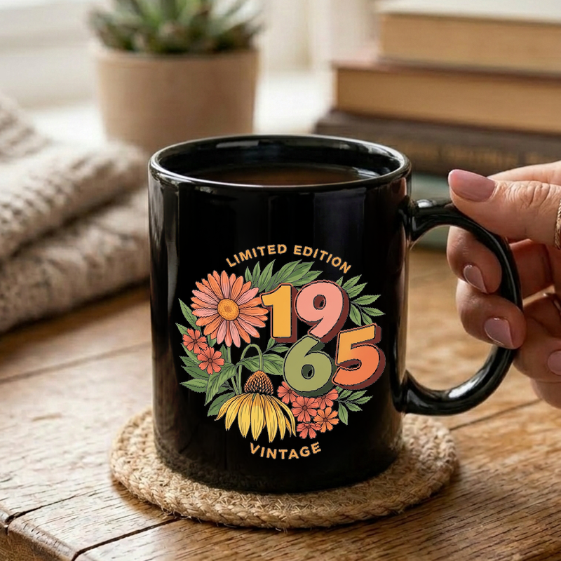 Retro 1965 Floral Design Mug