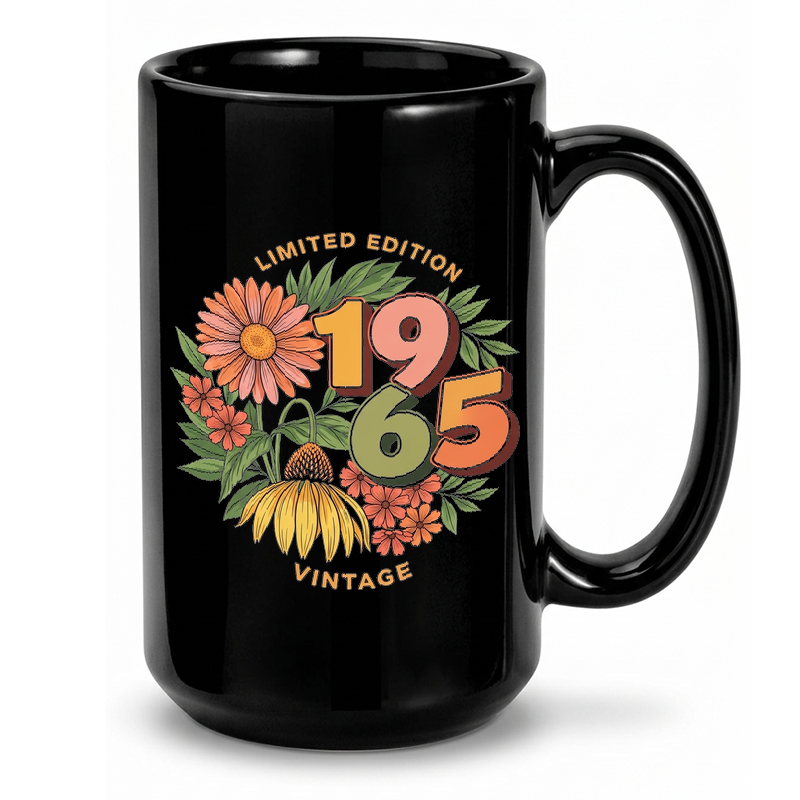 Retro 1965 Floral Design Mug