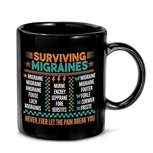 Migraine Awareness Typography Mug
