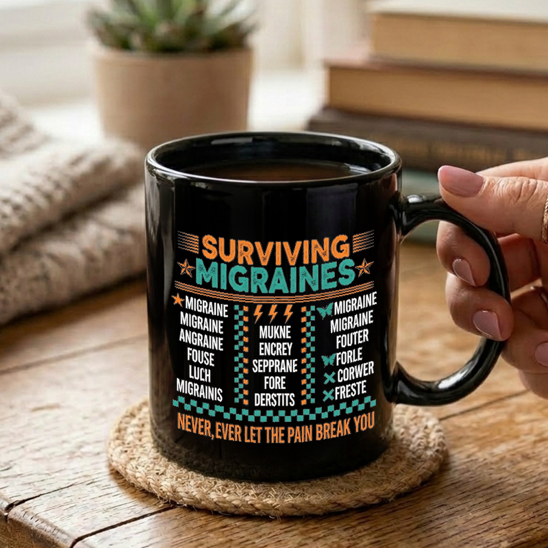 Migraine Awareness Typography Mug