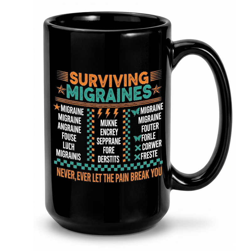 Migraine Awareness Typography Mug
