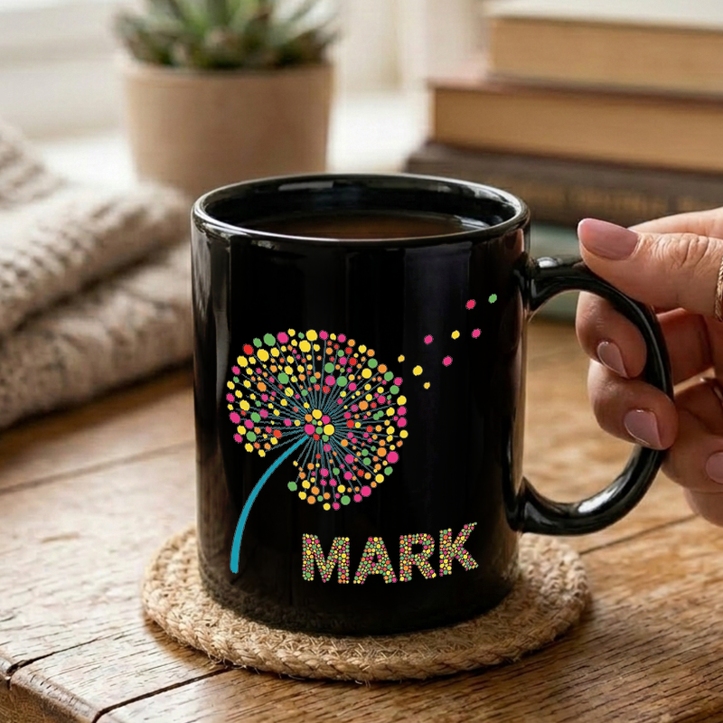 Colorful Dandelion Seed Head Mug