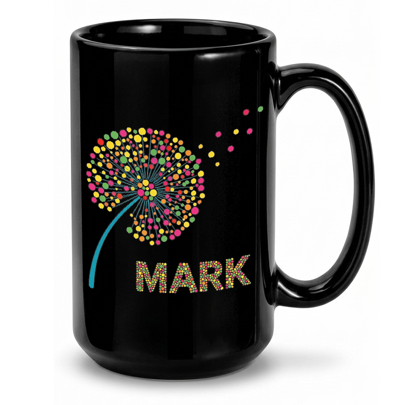 Colorful Dandelion Seed Head Mug