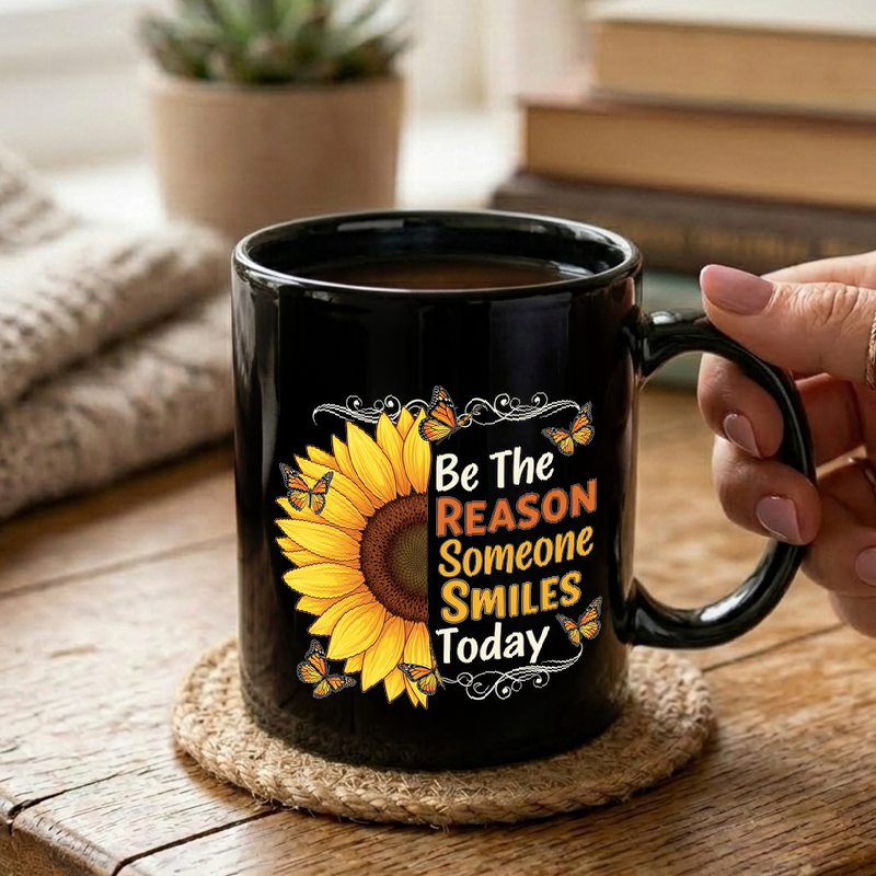 Sunflower & Motivational Quote Mug