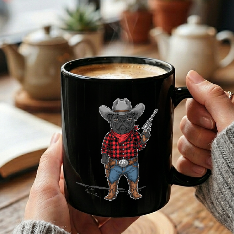 Cowboy Pug Western Illustration Mug