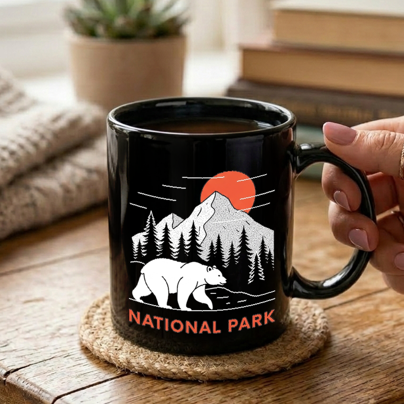 National Park Bear Landscape Mug