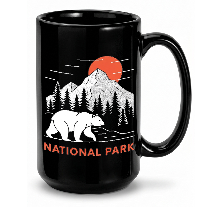 National Park Bear Landscape Mug