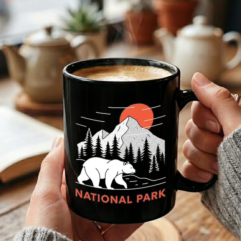 National Park Bear Landscape Mug