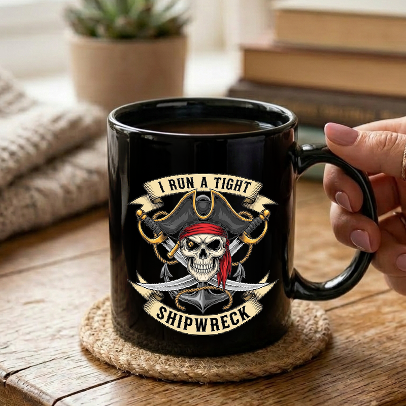 Pirate Skull Shipwreck Design Mug