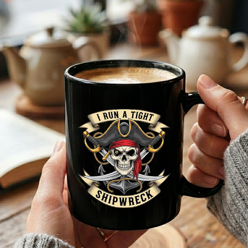 Pirate Skull Shipwreck Design Mug