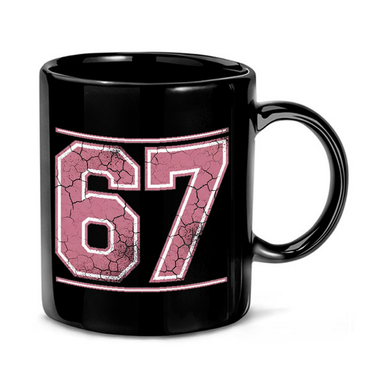 Vintage Pink Number 67 Mug