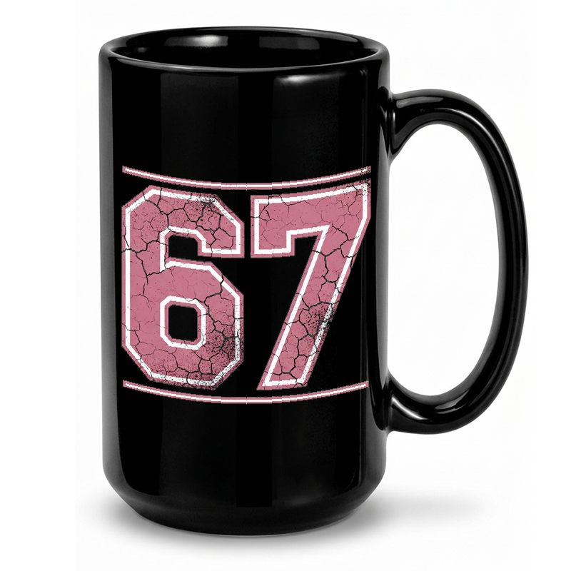 Vintage Pink Number 67 Mug