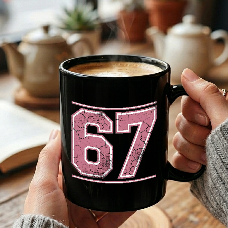 Vintage Pink Number 67 Mug