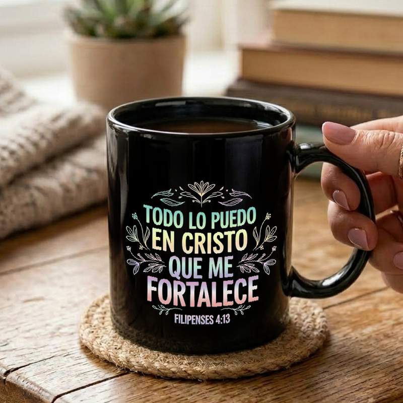 Iridescent Faith Quote Design Mug
