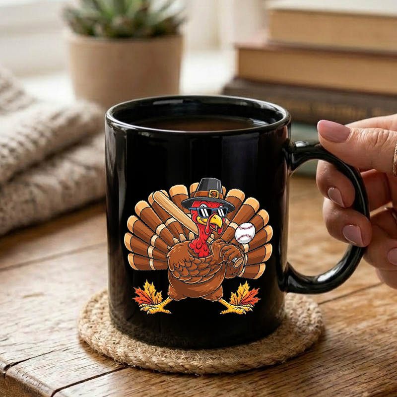 Baseball Turkey Thanksgiving Mug