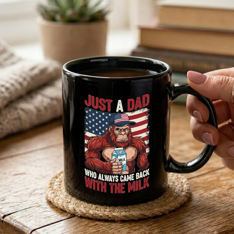 Patriotic Bigfoot Milk Cartoon Mug