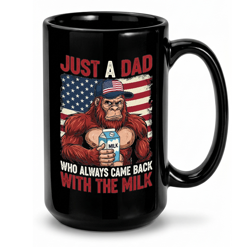 Patriotic Bigfoot Milk Cartoon Mug