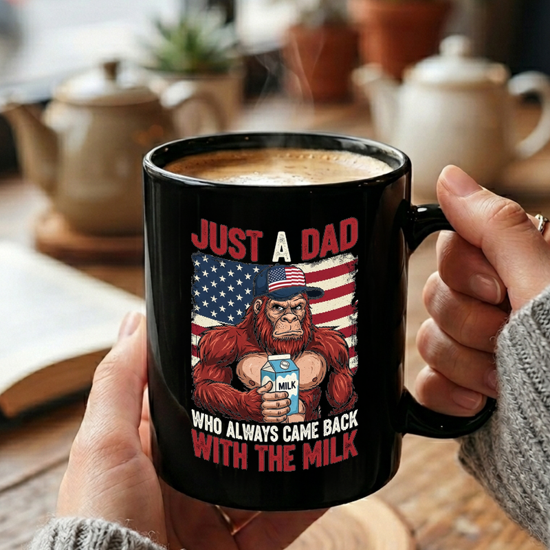 Patriotic Bigfoot Milk Cartoon Mug