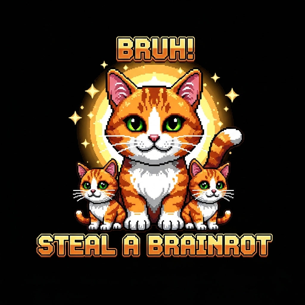 Pixel Cat Brainrot Design Mug