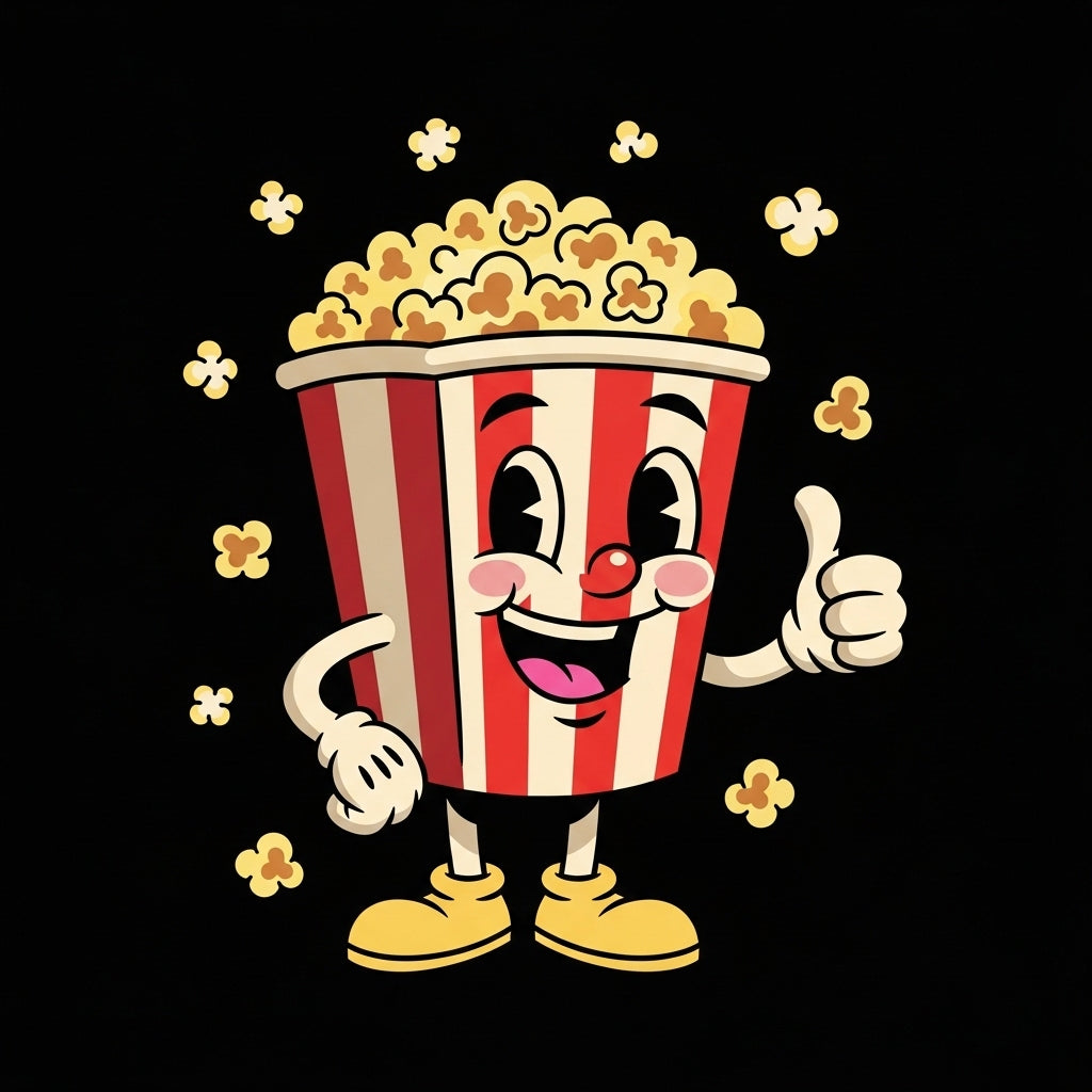 Retro Popcorn Mascot Cartoon Mug